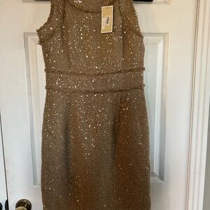Michael Kors Collection Shimmering Tan Mini Dress